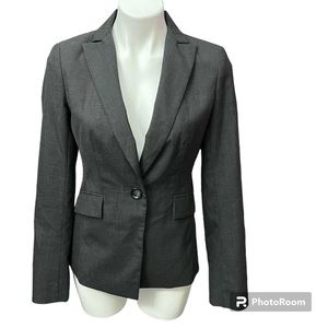 Ann Taylor Dark Gray Single Button Blazer Suit Jacket - Size 2